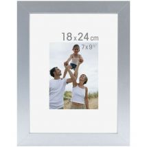 Imagine - Cadre Photo Bois 18x24 cm - Couleur Bois Aluminium - Bois reconstitué - Cadre pour photo 18x24 cm - Baguettes larges et plates - Marque