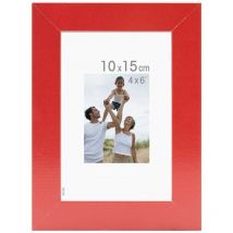 Imagine - Cadre Photo Bois 10x15 cm - Couleur Bois Rouge - Bois reconstitué - Cadre pour photo 10x15 cm - Baguettes larges et plates - Marque