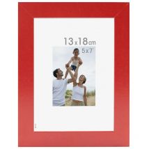 Imagine - Cadre Photo Bois 13x18 cm - Couleur Bois Rouge - Bois reconstitué - Cadre pour photo 13x18 cm - Baguettes larges et plates - Marque