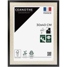 Ceanothe - Cadre Photo Noir et cannage 30x40 cm et 40x30 cm - Convient au A4 - Cadre pour photo 30x40 cm – Fabriqué en France – Cadre Photo Palma