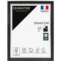 Ceanothe - Cadre Photo Noir Finition Argent 30x40 cm et 40x30 cm - Convient au A4 - Cadre Baroque - Cadre Photo Pandore en Résine Recyclée - Fabriqué