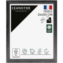 Cadre Photo Noir 24x30 cm et 30x24 cm – Convient au A4 - Cadre Photo bois Noir fsc effet patiné - Cadre Photo Perle Noir 24x30 cm - Fabriqué en