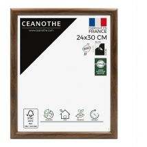Ceanothe - Cadre Photo Brun 24x30 cm et 30x24 cm - Convient au A4 – Baguettes arrondies – Cadre Photo Shelter en Résine recyclée - Fabriqué en France