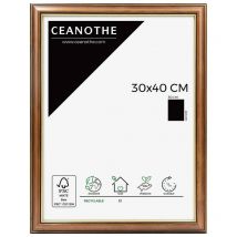 Ceanothe - Cadre Photo Bois et doré 30x40 cm - Cadre Photo Bois Naturel fsc Bois Brut – Cadre pour Photo 30x40 cm Convient au A4 – Marque Française –