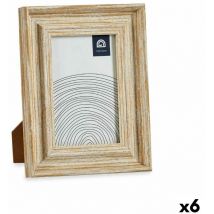 Giftdecor - Cadre photo de verre brun doré bois plastique (16,2 x 2 x 21 cm) (6 pièces)