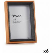 Cadre photo de verre noir brun bois mdf (12 x 17 x 3 x 3 cm) (6 pièces)