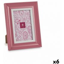 Cadre photo rose en verre et plastique (6 pièces) (2 x 21 x 16 cm)