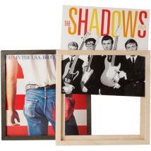 Cadre porte disque vinyle Noyer - accrocher vos pochettes de vinyle au mur