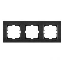 Cadre triple 3x noir brossé Exen comfort