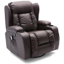 Caesar high back manual bond grade leather recliner 3+2+1 suite sofa armchair set brown 1 seater - Brown