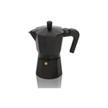 Cafetera italiana PISA 9 tazas – Aluminio negro – Válvula de cobre – Compatible con cocinas de gas y eléctricas
