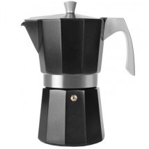 Ibili - Schwarze Induktionskaffeemaschine Aus Aluminium, 3–6 T. Evva 623106