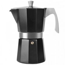 Schwarze 9-T-Induktionskaffeemaschine aus Aluminium. 623109 Ibili