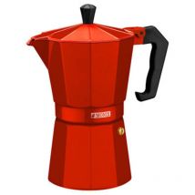 Erdbeerrote Kaffeemaschine aus Glaskeramik und Aluminium, 6 t. Monix