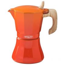 Cafetera De Aluminio De 9 Tazas Mod: "petra" Color Naranja Oroley