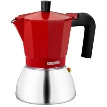 Monix - Induktionskaffeemaschine Inox Italian Coffee Maker de Aluminium und Edelstahl, 3 Tassen de Fassungsvermögen, hitzebeständiger Griff, leicht