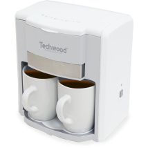 Cafetière À Piston 2 Tasses – Réservoir 0,3l – Filtre Permanent Lavable – Interrupteur Lumineux – Design Compact Pour Maison Et Bureau – Techwood