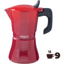 Ehlis - Machine à café en aluminium de 9 tasses modèle: 'Petra' Oroley couleur rouge - Adaptée induction, gaz, vitro et électrique
