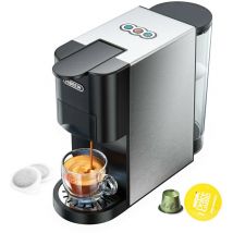 Hibrew - Cafetière à capsules 5-en-1 H3A Réservoir d'eau 1000ml amovible Système d'extraction double Style simple (Noir Argent)