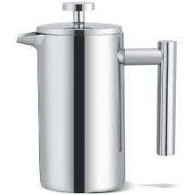 Cafetière à piston, cafetière à piston à double paroi en acier inoxydable, 350 ml, avec filtre