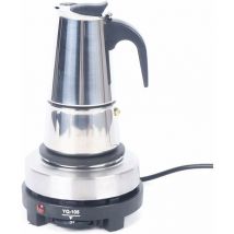 Gojoy - Cafetière électrique à expresso en acier inoxydable avec cuisinière électrique (6 tasses, 300 ml)