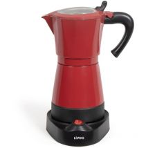 Livoo - Cafetière italienne électrique 6 tasses rouge DOD117RC