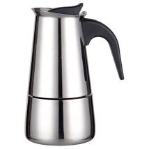Cafetière Italienne Moka, INOX Moka Express, Cafetière de 4 Tasses/200 ML, Machine a Cafe Italienne, Cafetières Italiennes Compatible Toutes Sources