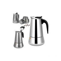 Aiperq - Cafetière moka italienne en acier inoxydable, 6 tasses, compatible avec tous les types de chaleur, 300 ml
