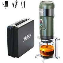 Cafetière portable Hibrew H4B Légère et portable Peut être utilisée dans la voiture et à l'extérieur Vert Modèle rechargeable avec adaptateur Avec