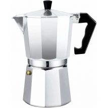 Ersandy - Cafetière italienne Moka Express en Aluminium Expresso - Couvert Transparent (9 Tasses 450 ml)