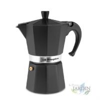 Cafetière italienne Orbegozo noir en aluminium. Capacité 6 tasses