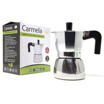 Caffettiera moka in alluminio e acciaio inox – 3 tazze – Manico ergonomico in bachelite – 3C CASA