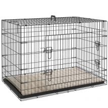 Cage caisse de transport pliable pour chien 105 x 70 x 75 cm avec coussin