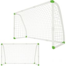 Hengmei - Cage et but de foot 245x155x90 cm But de football en pvc pour enfants avec filet, Cage de Football Filet pour jardin, parc, plage ou hall