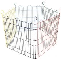 Flamingo - Aire de jeu pour lapins 5 pcs Pentagon 90x60 cm Multicolore