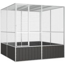 Bonnevie - Cage à oiseaux Volière Moderne - Anthracite 213,5x217,5x211,5 cm Acier galvanisé BV438884