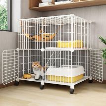 Treetalk - Cage pour chat d'intérieur Grande cage pour chat Cage pour chat diy Parc pour petits animaux Cages pour chats avec roue universelle