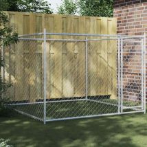 Maisonchic - Cage pour chien avec porte, Enclos Parc Cage pour chiens gris 2x2x1,5 m acier galvanisé RG3Q74860 design in