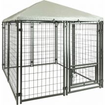 Cage pour chien - Chenil avec Toiture - Protection Solaire - 140 x 140 x 140cm - Noir - Maxxpet