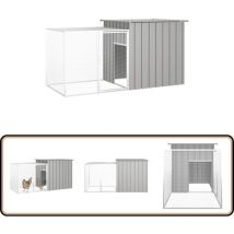 Cage pour poules Gris 200x91x100 cm Acier galvanisé - Cages Pour Poules - Poulaillers - Abri Pour Oiseaux - Coop Pour Poules - Élevage De Poules