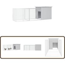 Cage pour poules Gris 300x91x100 cm Acier galvanisé - Cage Poule - Poulailler - Abri Animal - Accessoires Oiseaux - Élevage Volaille