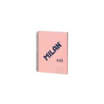 Cahier A4 quadrillé (5x5mm) collection '430 since 1918' couleur rose avec spirale milán
