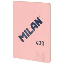 Cahier A4 quadrillé (5x5mm) collection 430 since 1918 couleur rose encollé milán