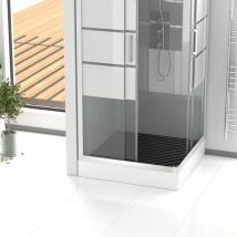 Aurlane - Caillebotis en Bois Composite Gris pour Cabine carrée - Dimensions 79.7 x 79.7 x 3.2 cm