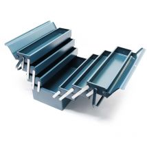 Boite à outils vide 420x200x250 mm en Acier avec 7 Compartiments Caisse pour outils avec Poignée