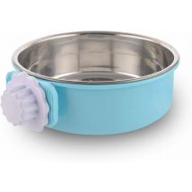 Caisse Chien Bol Amovible en Acier Inoxydable Gamelle à Suspendre pour Animal Domestique Cage Petit Bol d'eau Feeder Nourriture pour Chiens Chats