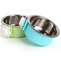 Mezheng - Caisse Chien Bol Amovible en Acier Inoxydable Gamelle à Suspendre pour Animal Domestique Cage Petit Bol d'eau Feeder Nourriture pour Chiens