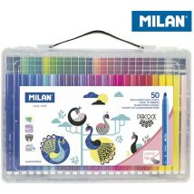 E3/64187 Maletín 50 Rotuladores Punta Cónica Base Agua, Edición Peacock Milan