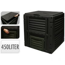 Bac à compost 450 l noir 80x80x81cm Progarden