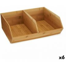 Boîte d'organisation empilable en bambou 34,5 x 13 x 31 cm (6 pièces)